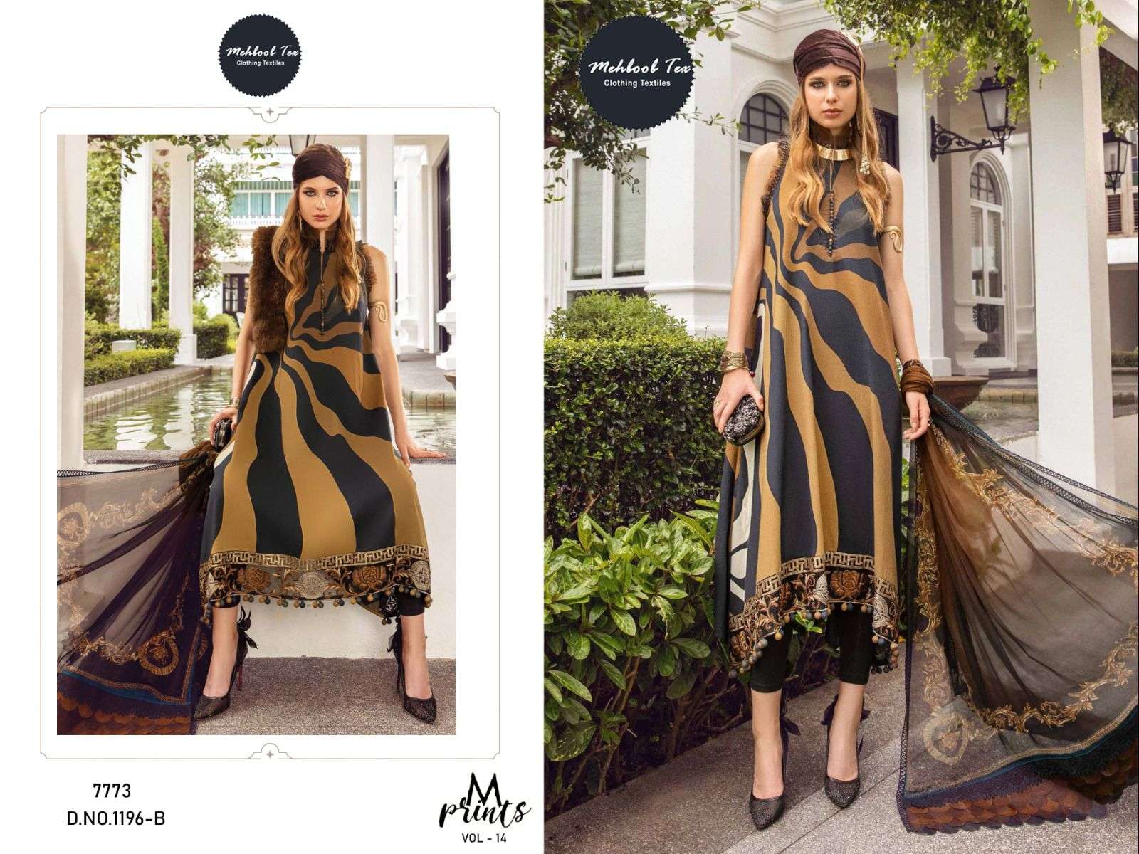 Mehboob TEX M.PRINT VOL-14 1196 B designer LAWN COTTON suit