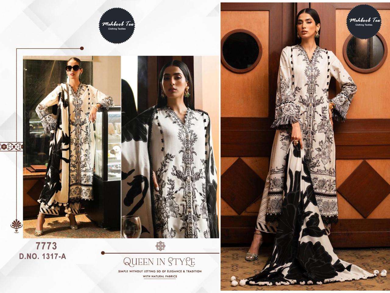 MEHBOOB TEX Queen Summer collection 1317 A-B pure cotton suit