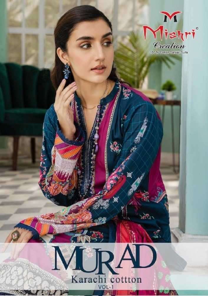 mishri murad vol 1 series  Heavy Cotton Karachi Prints suit
