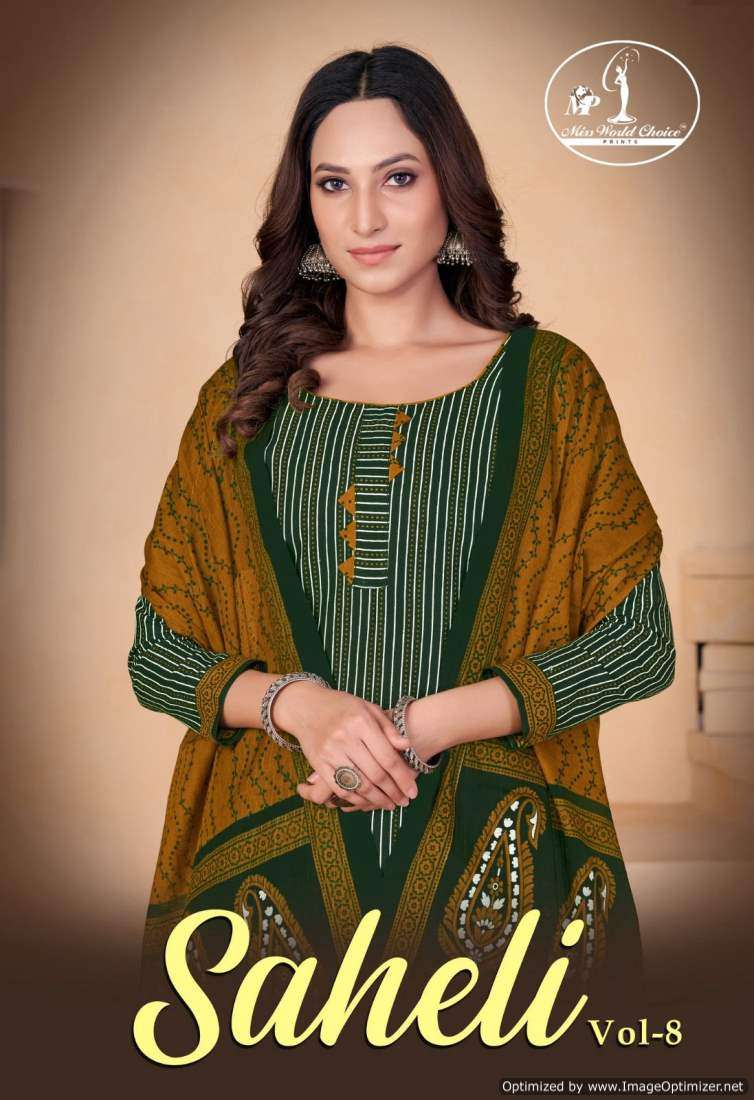 Miss World Saheli Vol-8 series 8001-8010 Pure Cotton suit