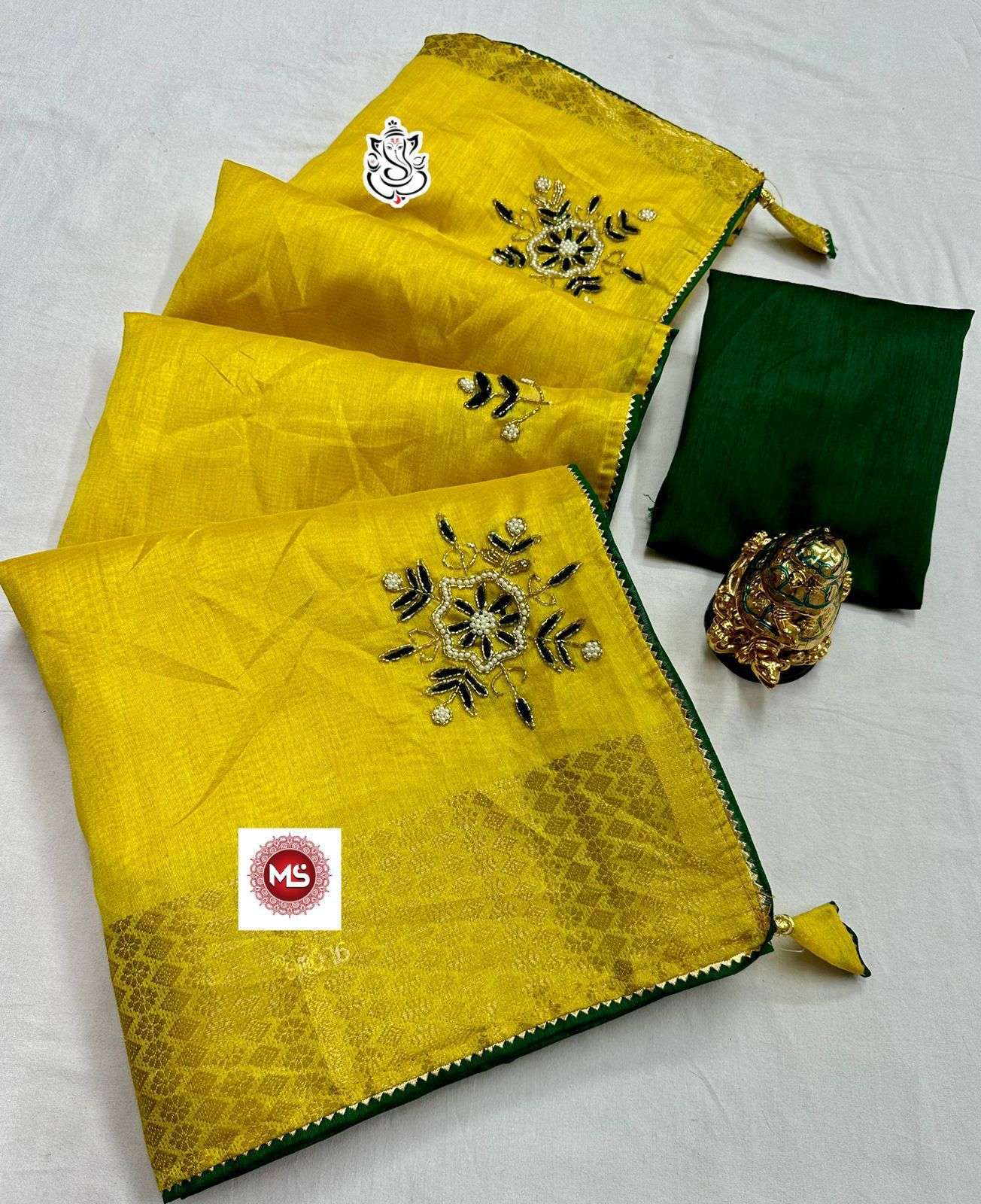 ms brand viewed designer pure soft cotton heavy border saree