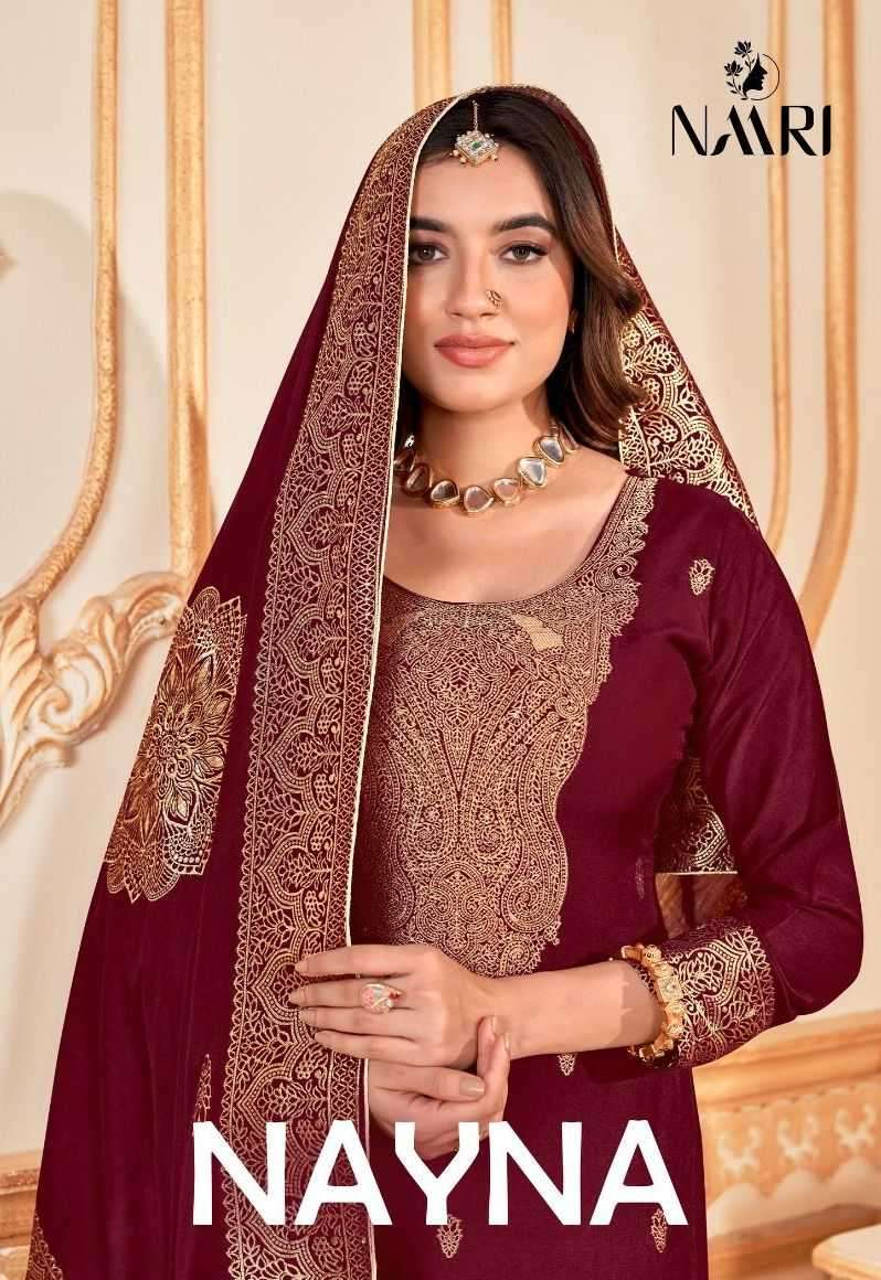 naari nayna series 76001-76004 Pure muslin dola jacard suit
