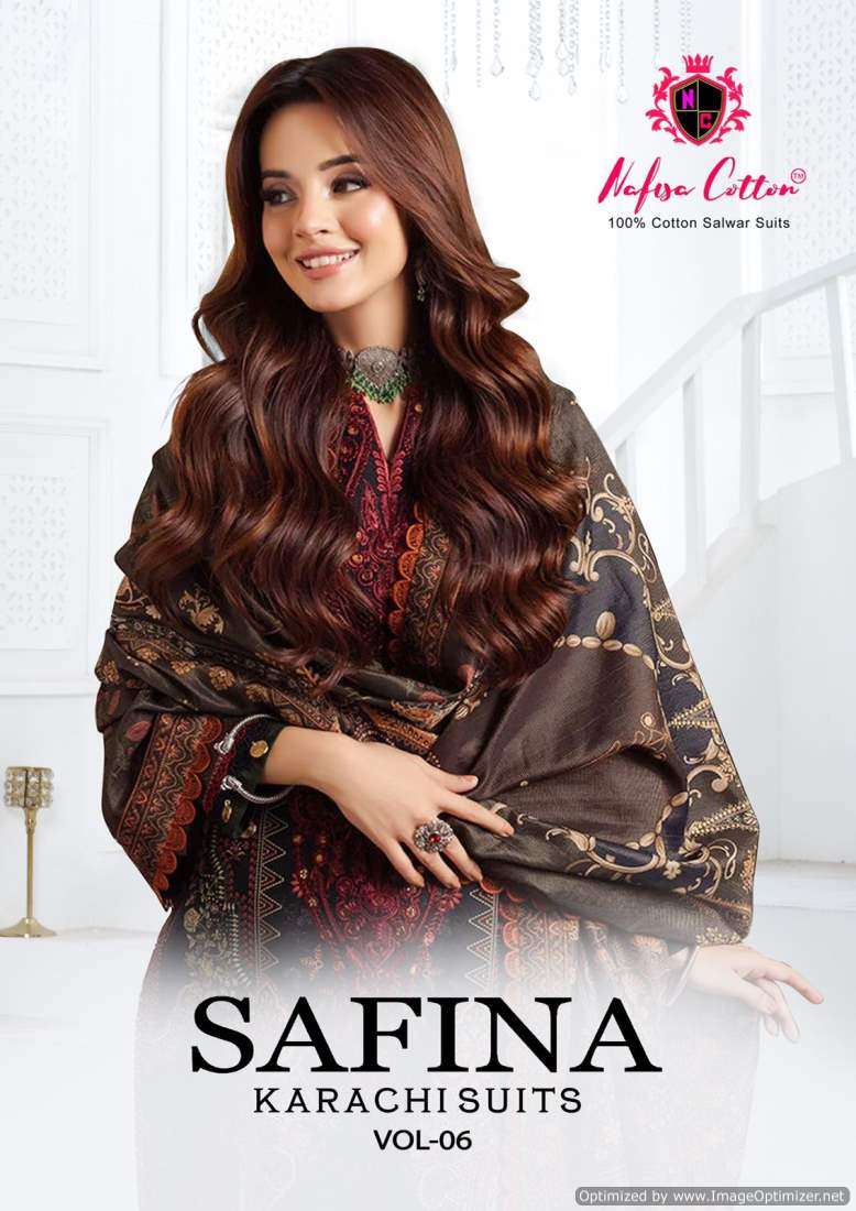 Nafisa Safina Vol-6 series 6001-6006 Pure Soft Cotton suit