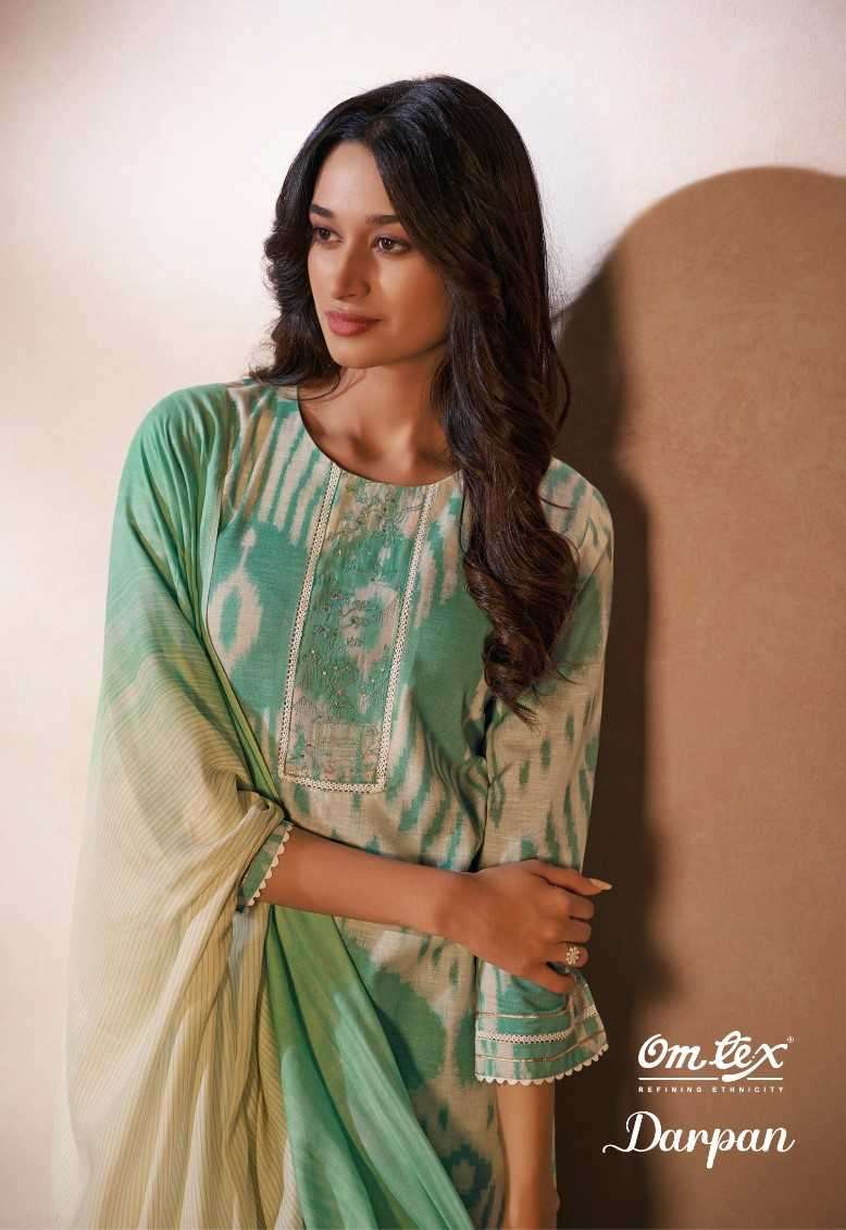 omtex darpan series 3931 linen cotton digital print suit 