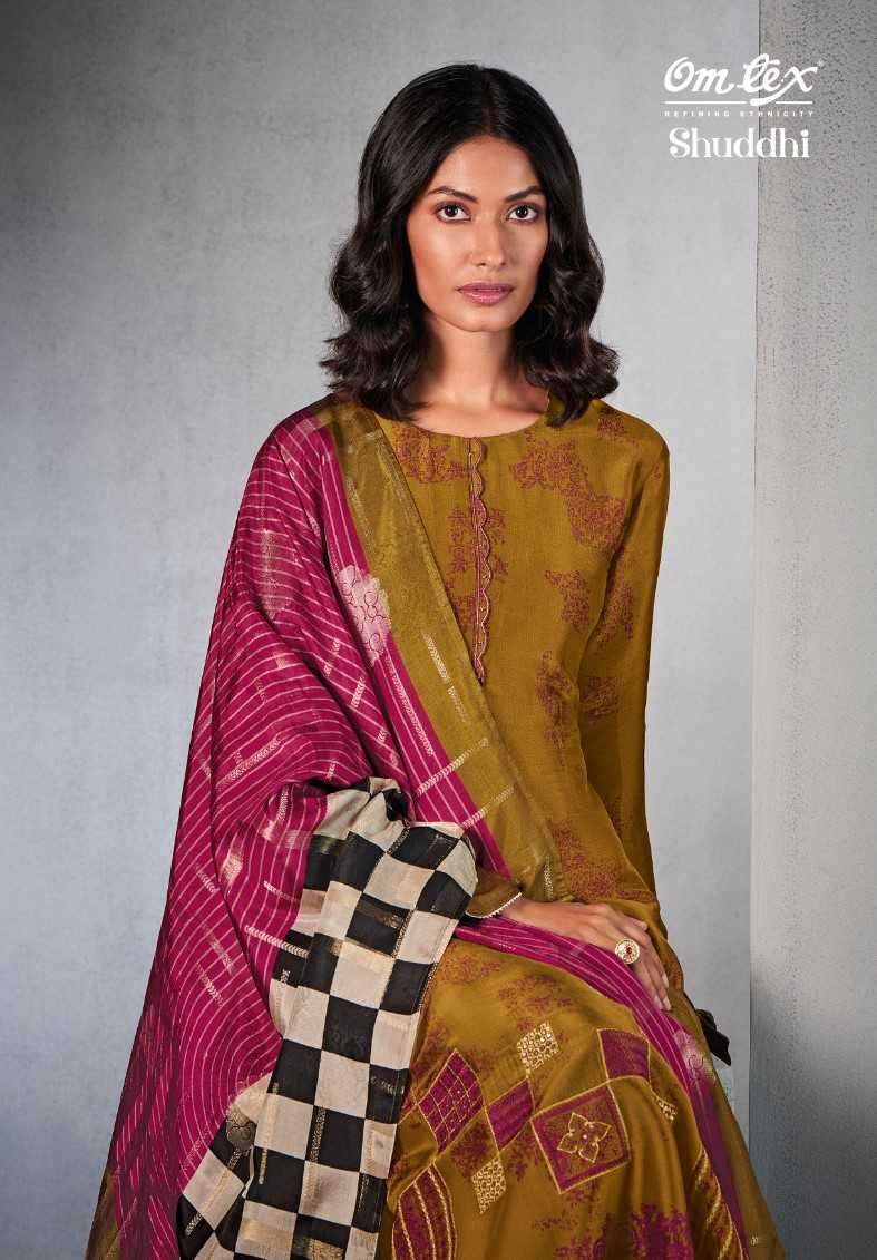 omtex shuddhi series 3681 rosganza silk suit 