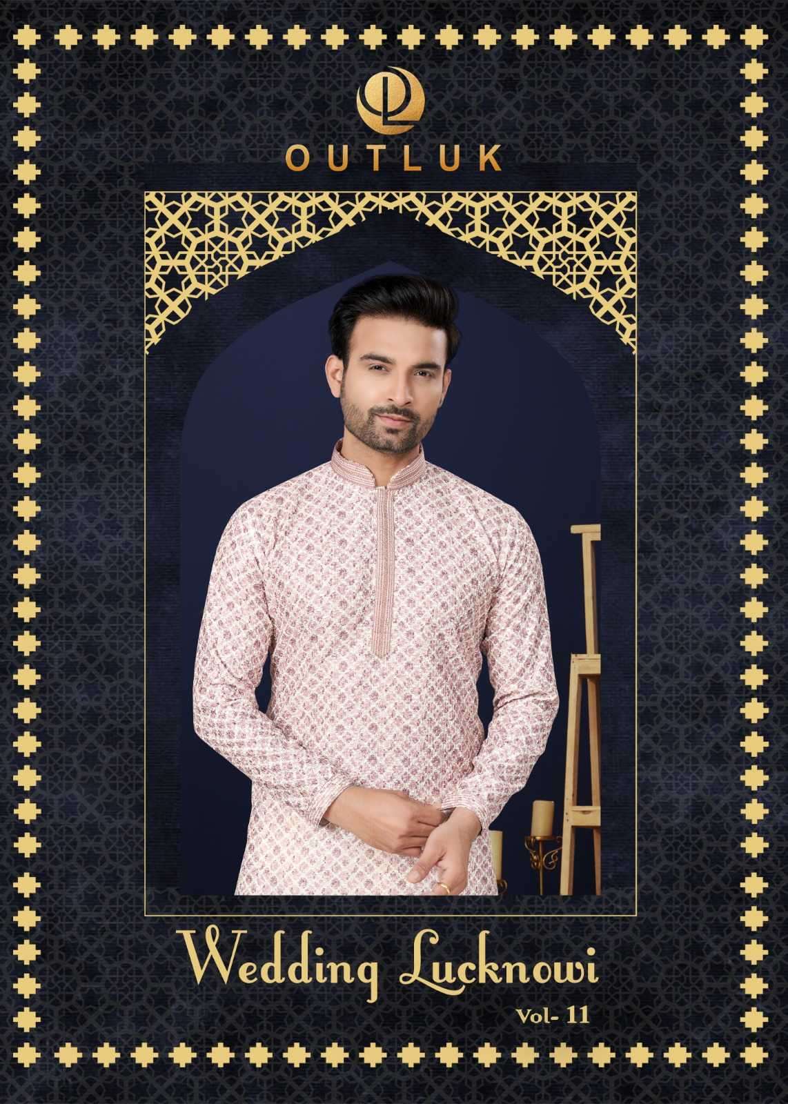 outluk wedding lucknowi vol 11 series 11001-110006 Heavy Cotton kurta pajama 
