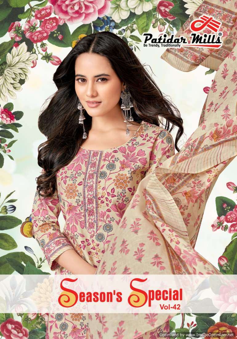 Patidar Mills Season Special Vol-42 series 4201-4216 Pure Cotton suit