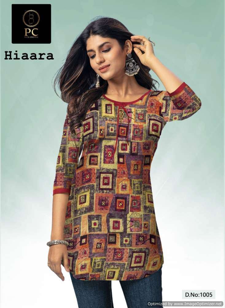 Pc Hiaara Vol-1 series 1001-1007 Pure Rayon Printed short tops 