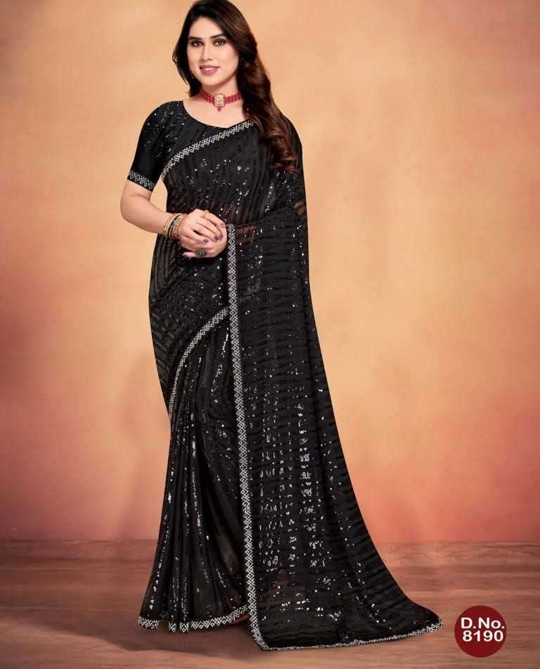 pr 8190 designer heavy sequence work latest sarees