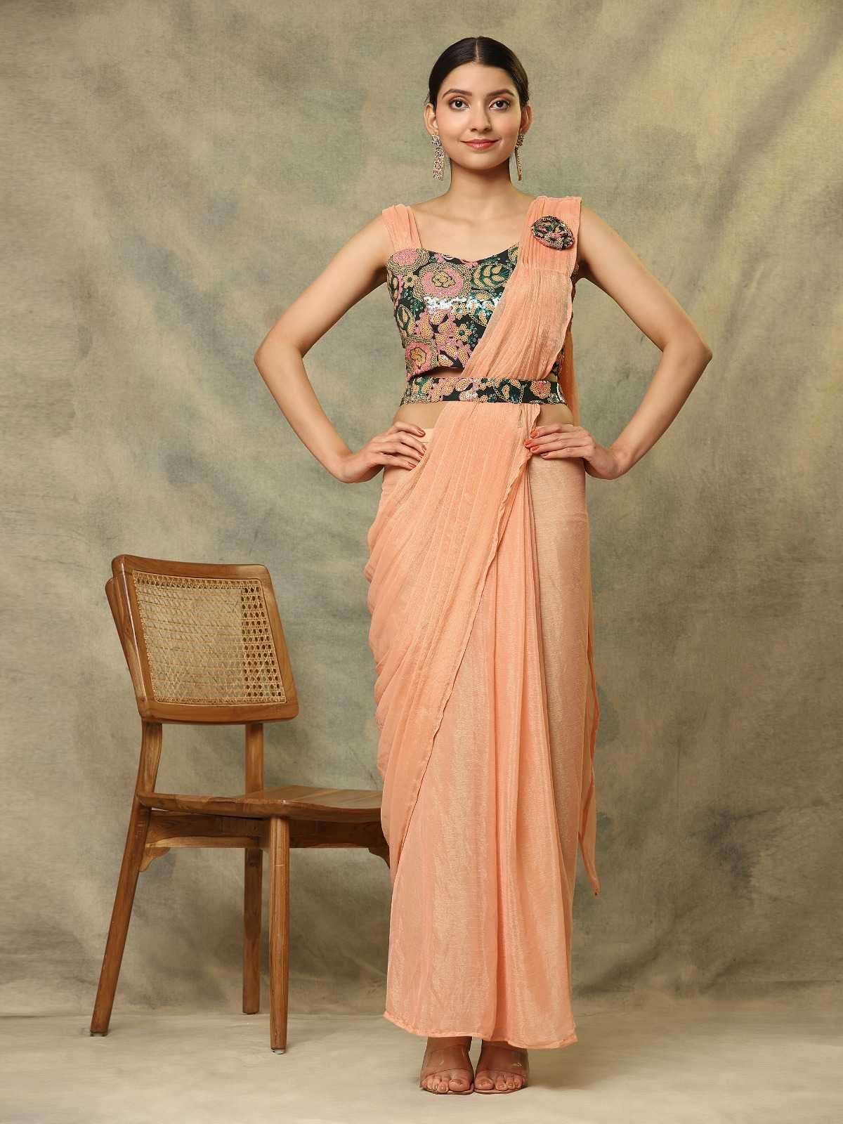 pr a306 designer sequin embroidery work ready to wear sarees