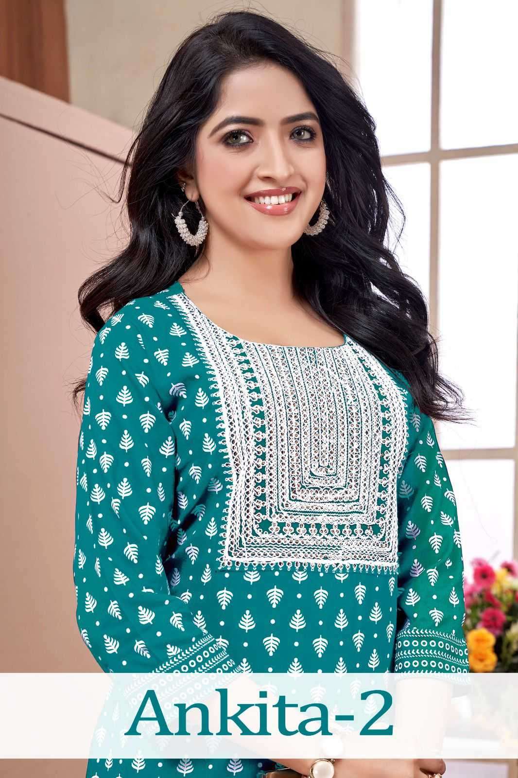 pr ankita vol 2 series 1001-1008 rayon kurti 