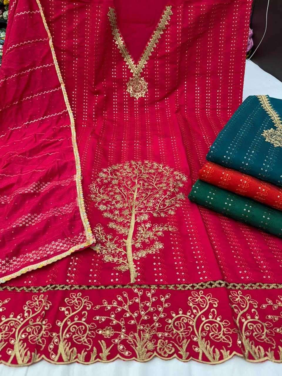 pr fancy laces pattern part 2 Pure roman silk Designer wear suit