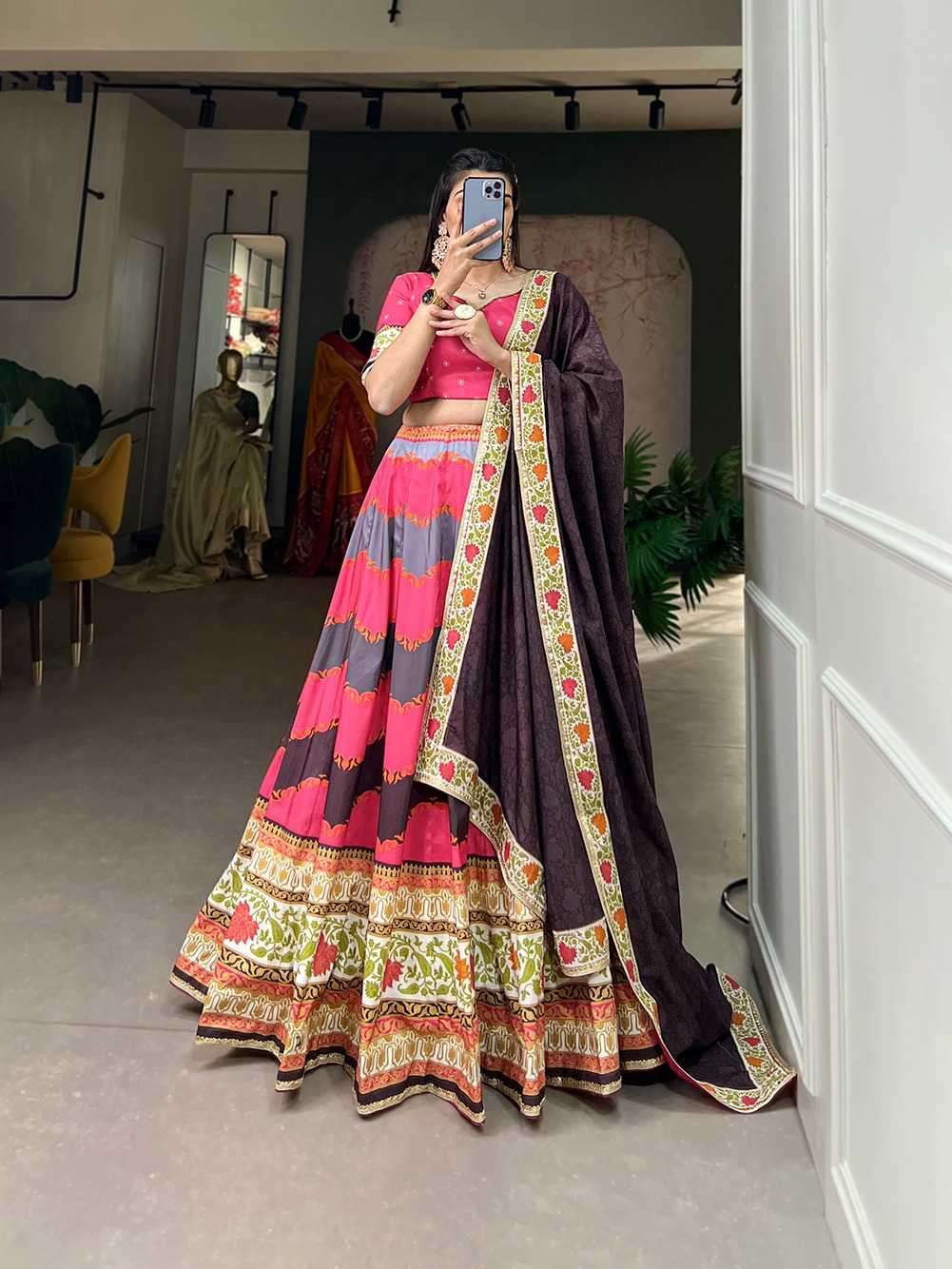 pr lnb1002 cultural wear stitch lehenga with unstitch blouse dupatta