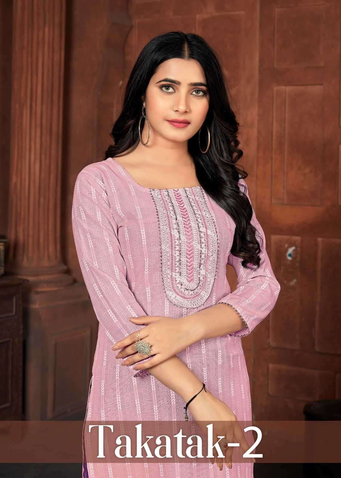 pr takatak vol 2 series 1001-1008 slub cotton kurti 