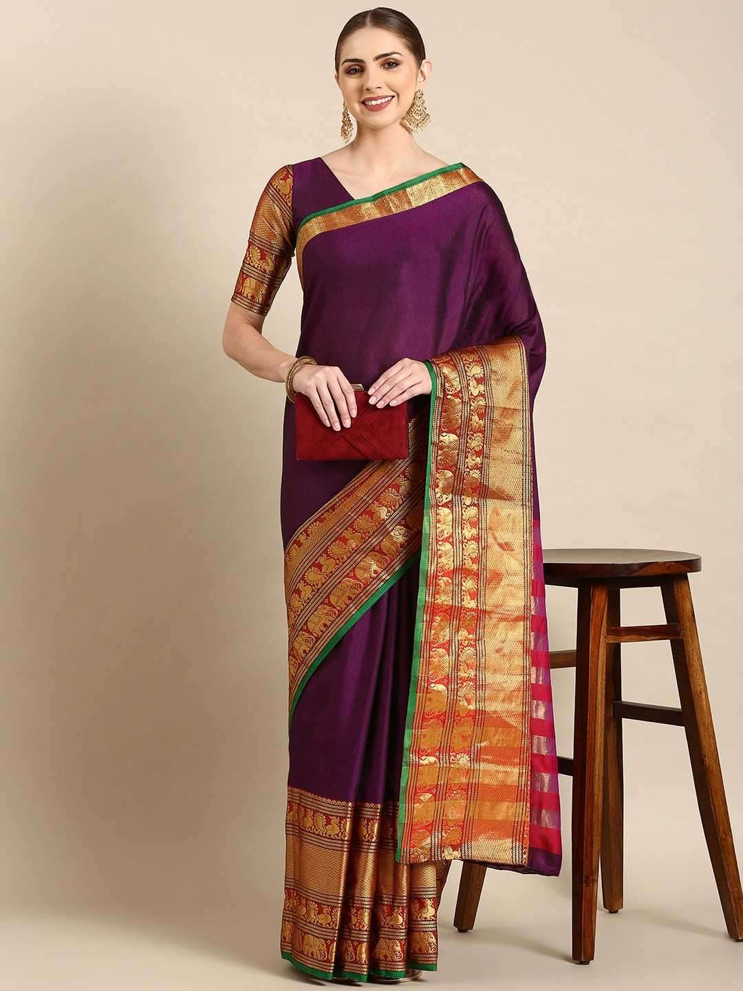 pr ynf 7409 cotton Narayan Pet Zari Weaving Work saree