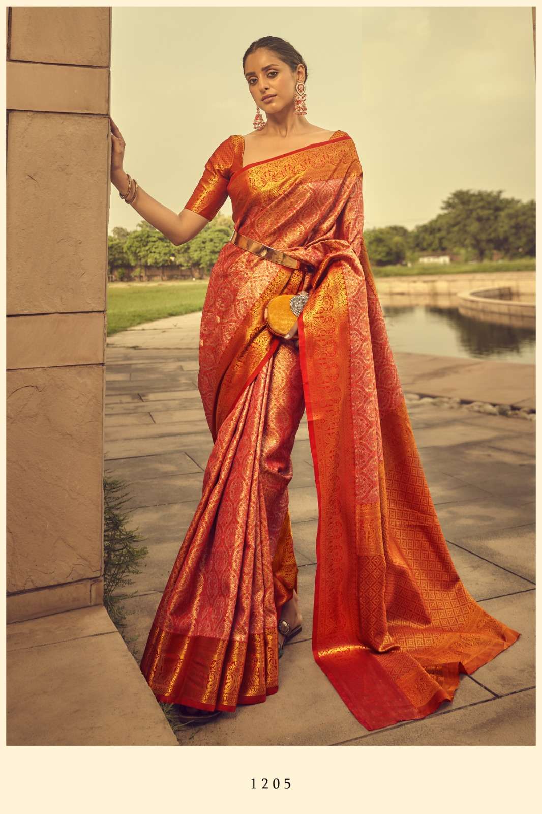 RAJTEX series 1201 TO 1206 designer ZARI BROCADE HANDWOVEN SILK saree