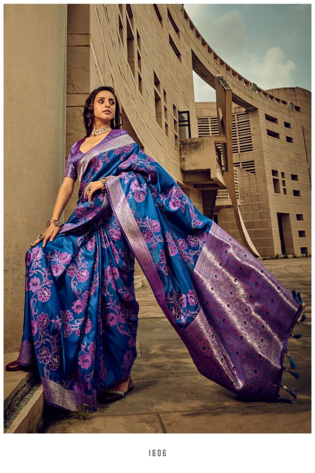 rajtex series 1601-1606 designer satin brasso saree