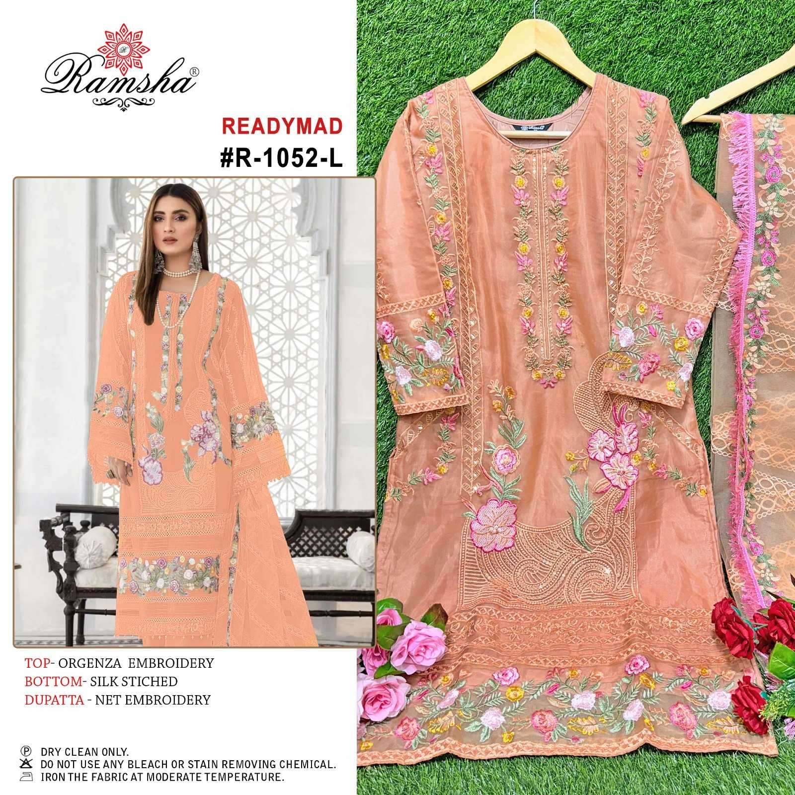 ramsha 1052 nx ijkl organza embroidery readymade suit 