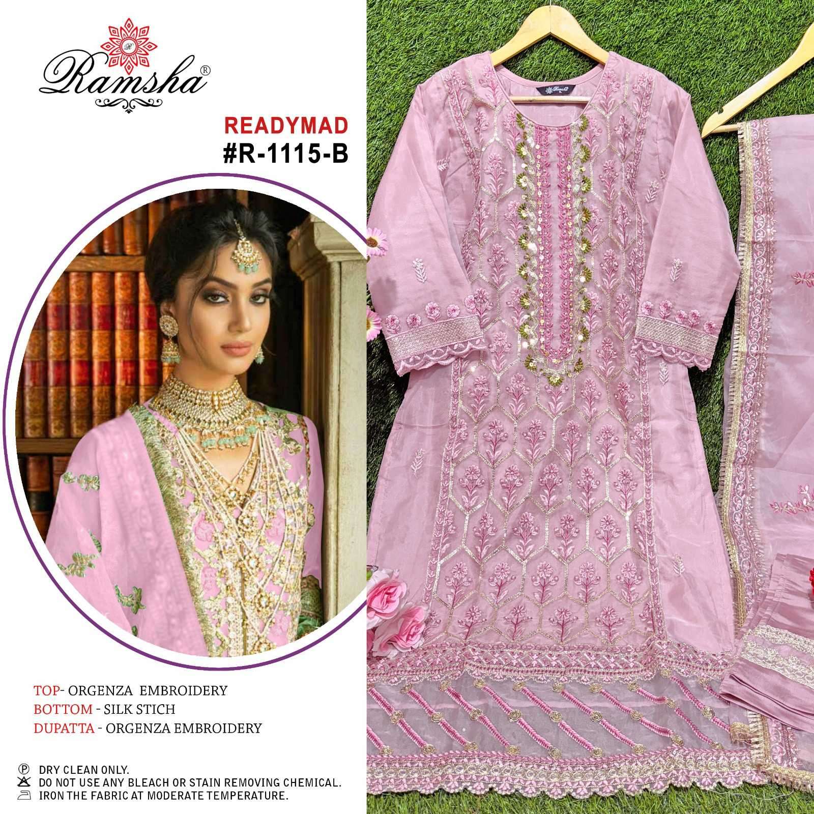 ramsha R-1115 nx organza embroidery readymade suit