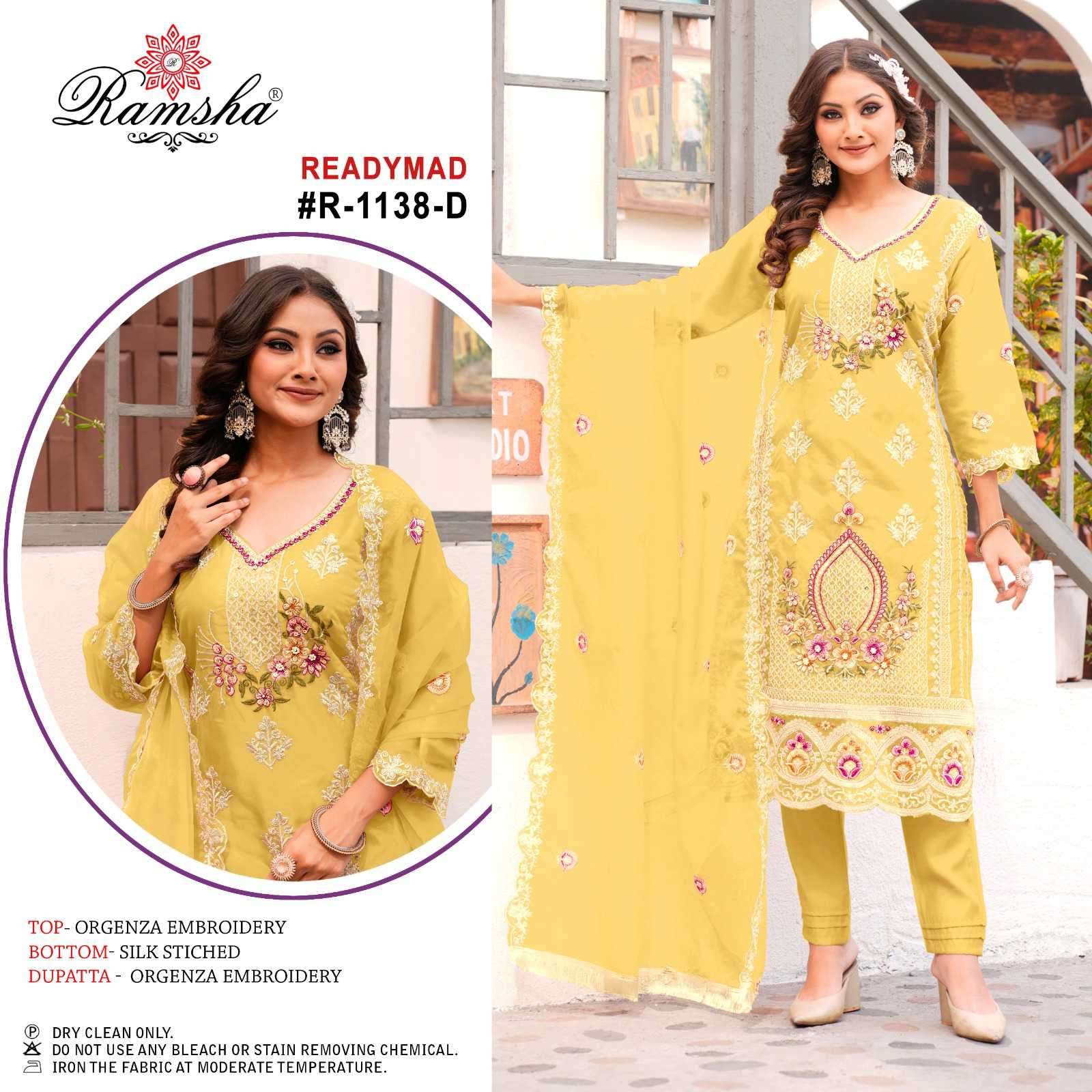 ramsha R-1138 nx organza embroidery readymade  suit 