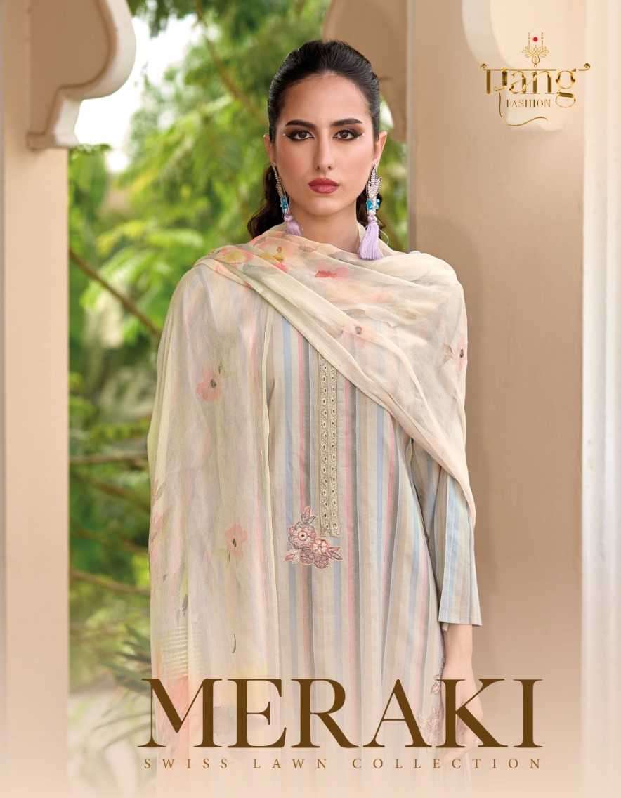 rang meraki series 1001-1004 Swiss Lawn Cotton suit