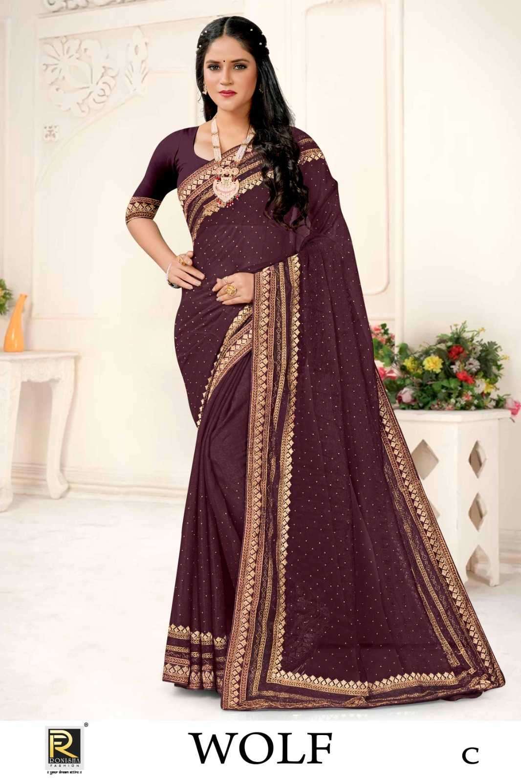ranjna saree wolf shimmer saree