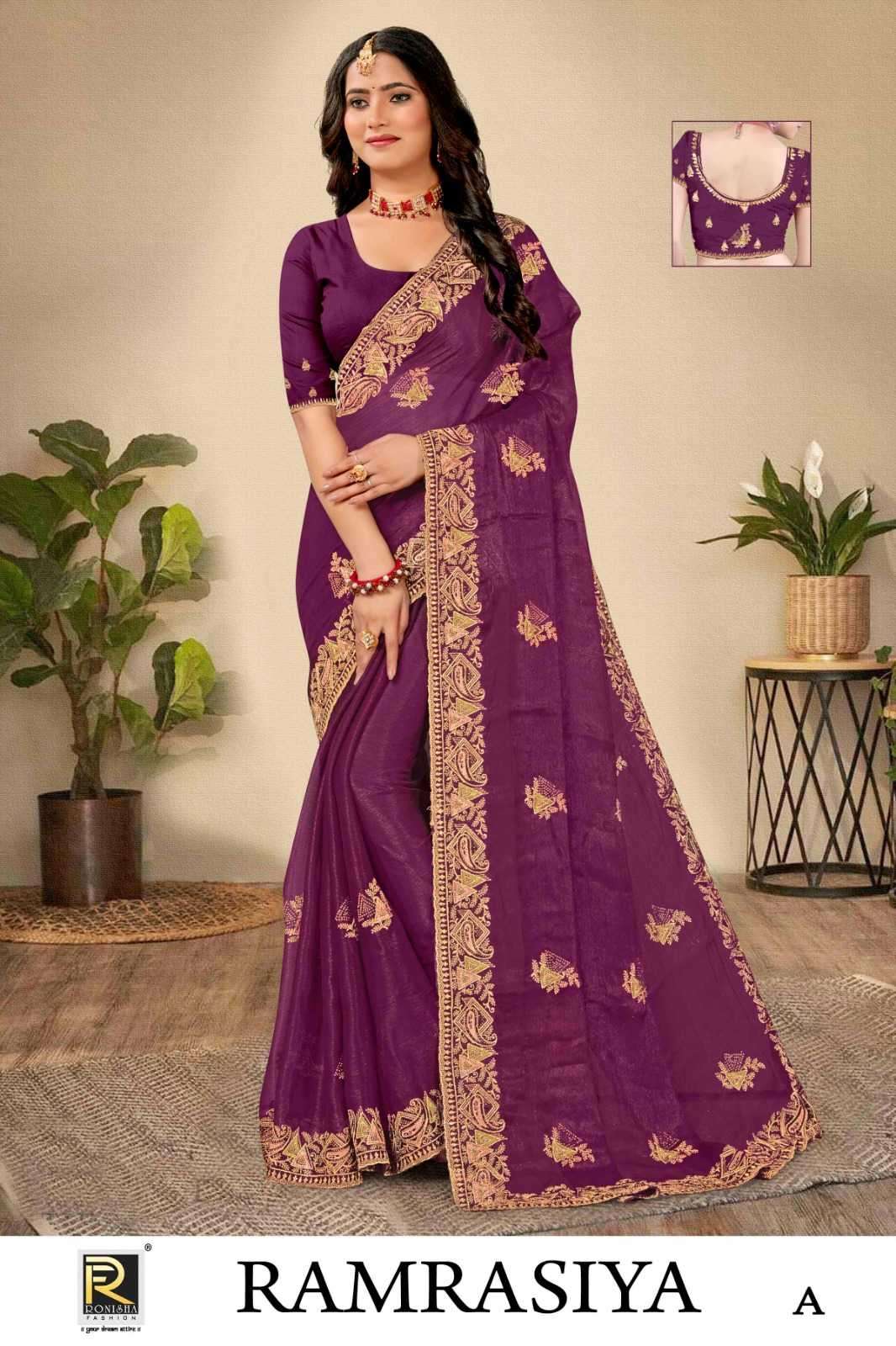 ranjna sarees ram rasiya simmer embroidery saree