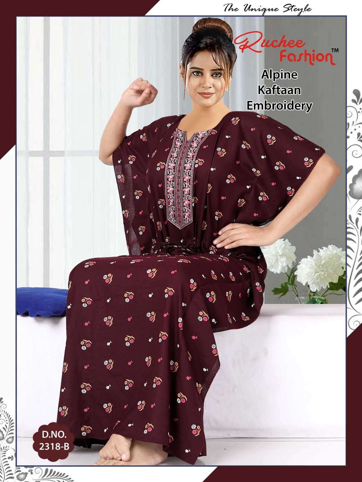 ruchee fashion alpine kaftan embroidery 2315-2323 beautiful ladies night gown