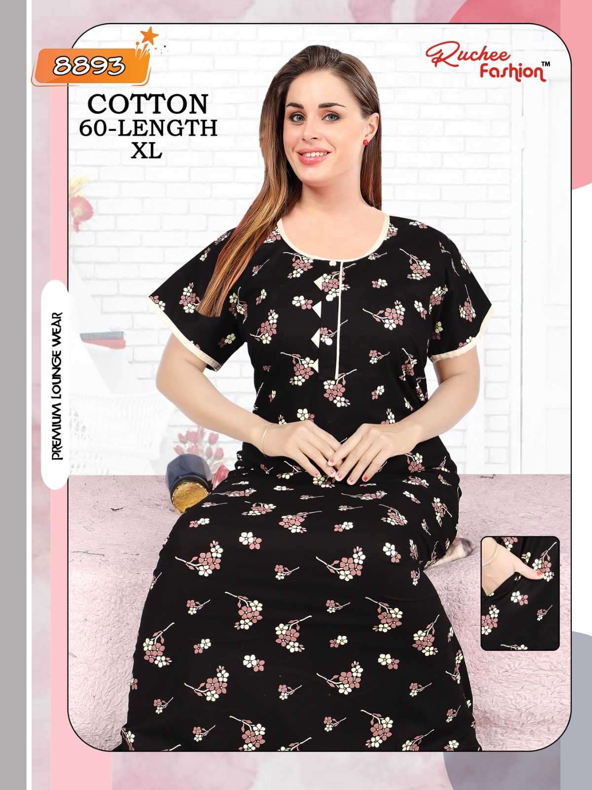 ruchee fashion cotton 60 length pocket pattern part 1 women nighty catalog