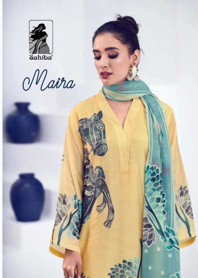 sahiba maira unique muslin digital print with handwork suit 