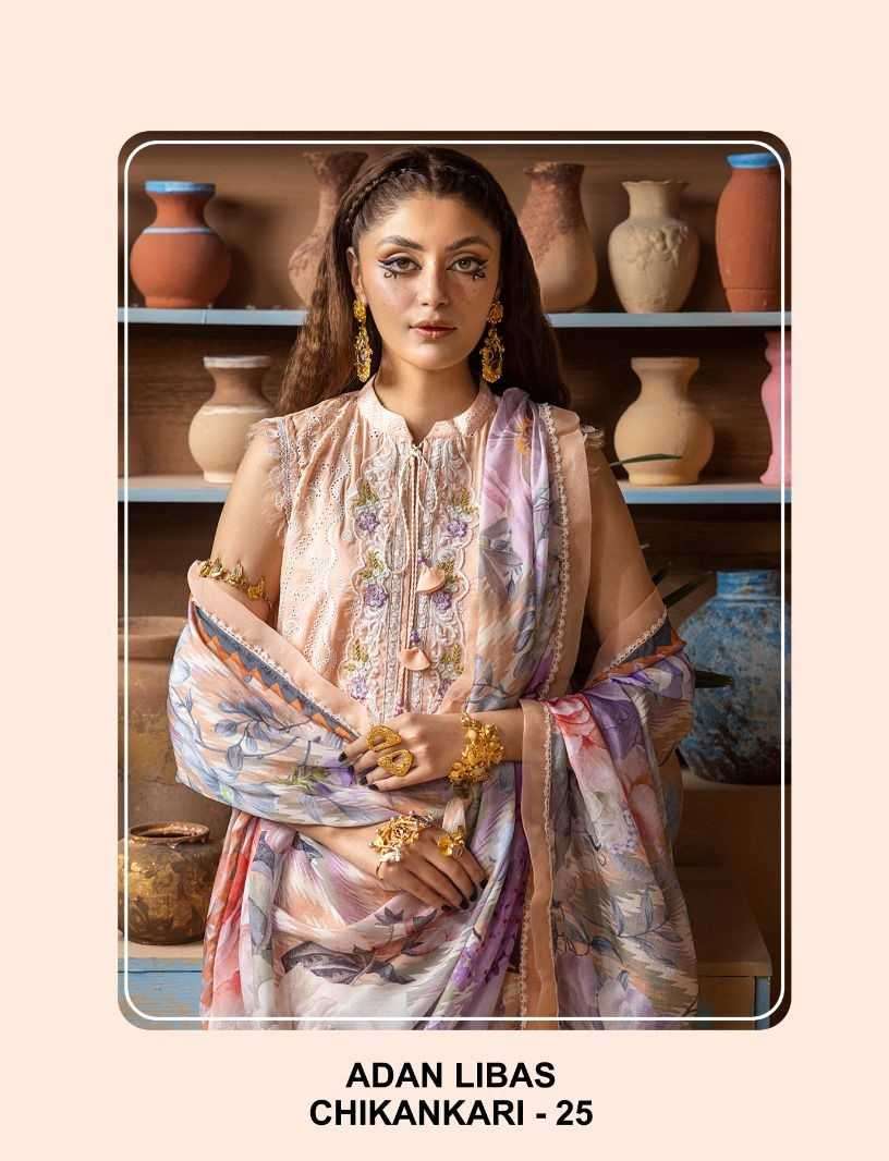 saniya trendz adan libas chikankari vol 25 series 25001-25004 cotton suit 