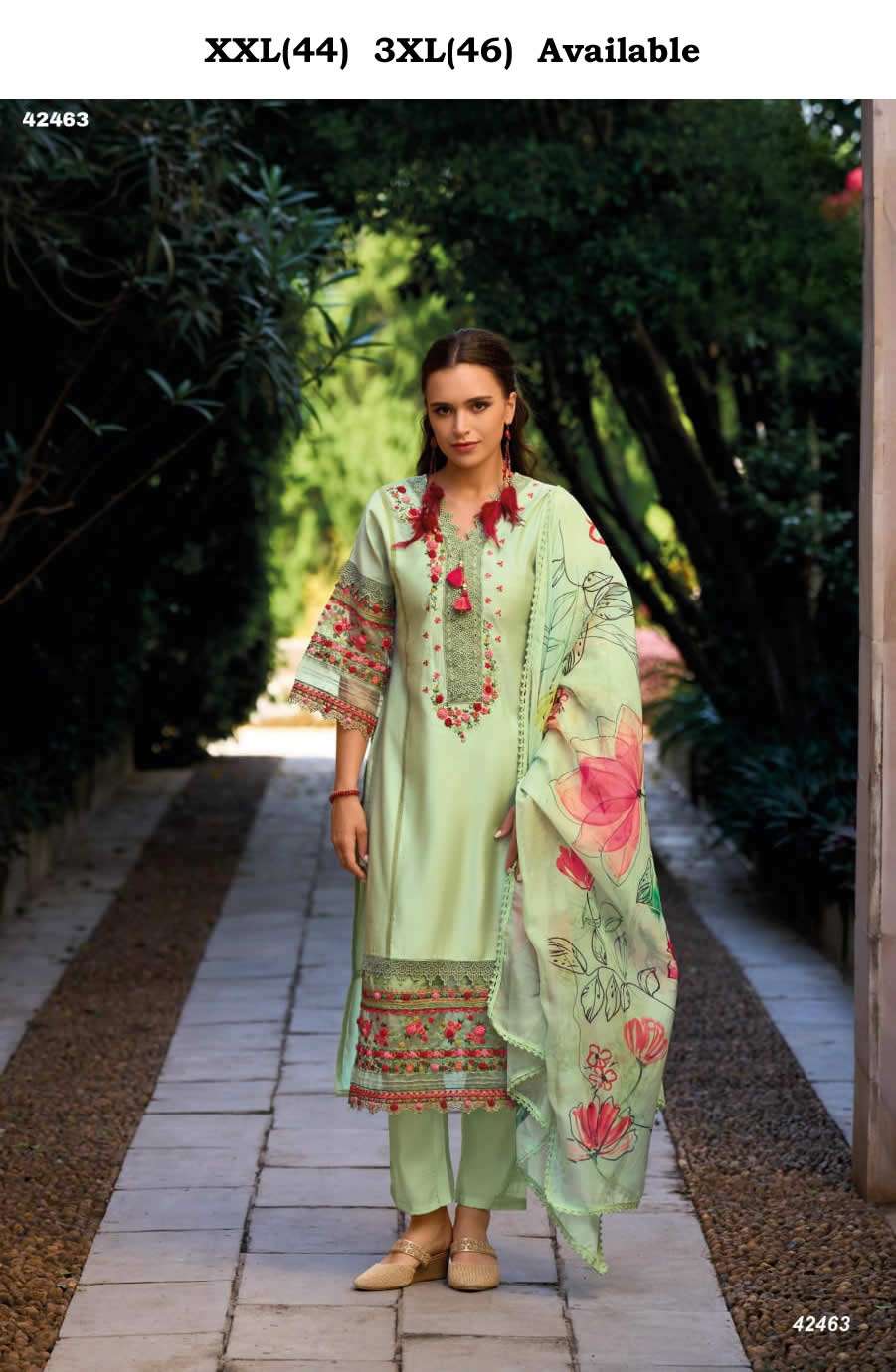 SANJ- E- SHRUNGAR designer viscose silk suit 