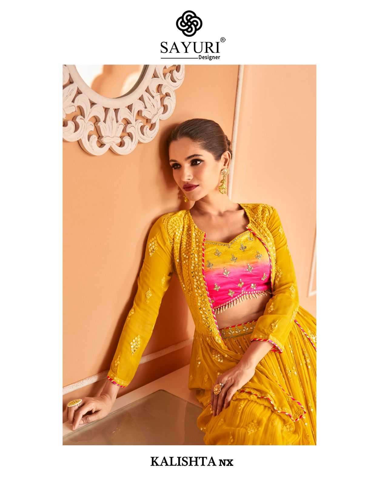 sayuri kalishta nx series 5319-5320 chinon silk top bottom with dupatta  