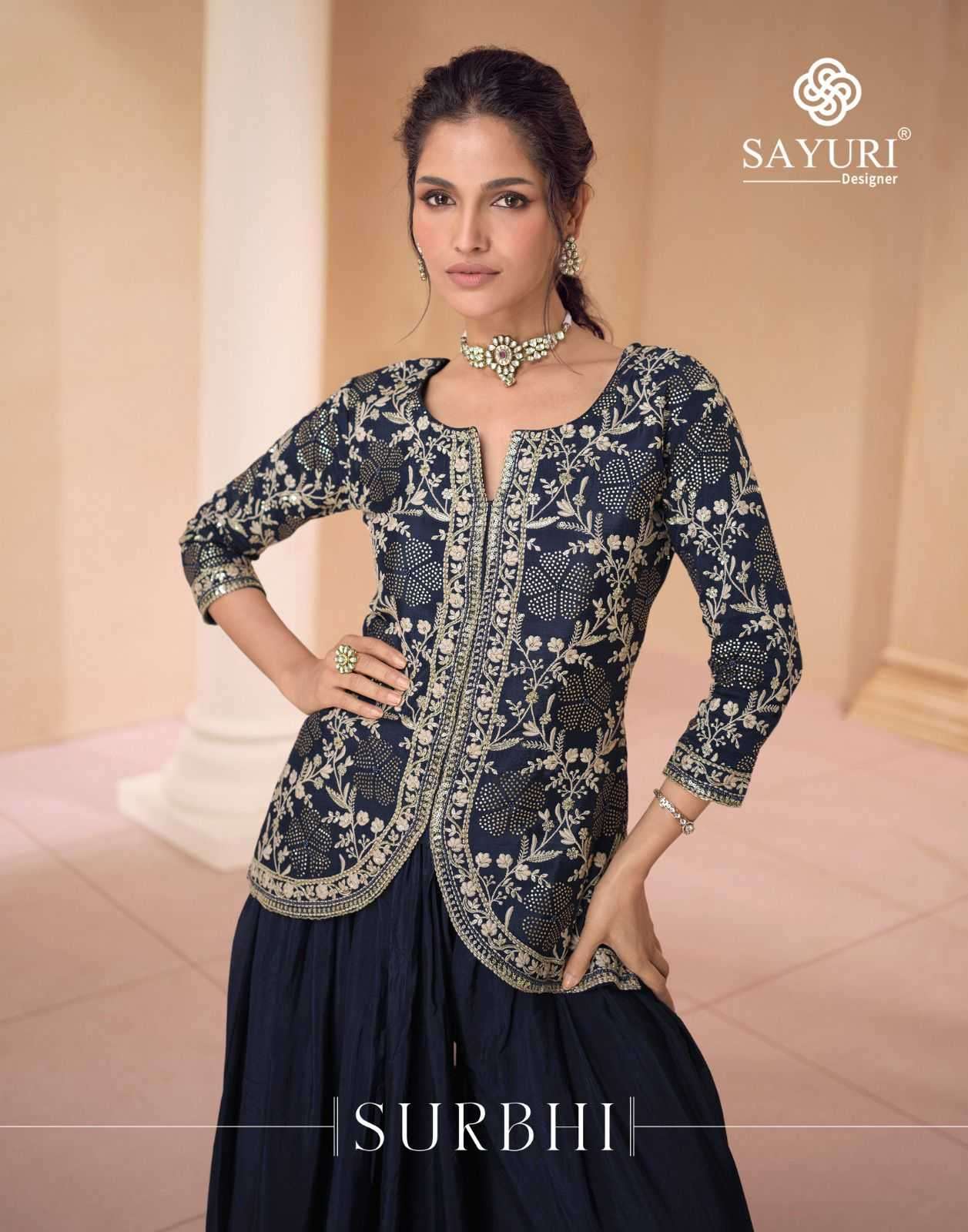 sayuri surbhi series 5447-5448 real chinon silk suit 