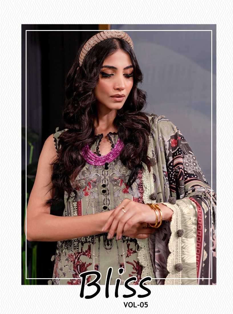 shraddha bliss vol 5 series 5001-5006 lawn cotton suit 