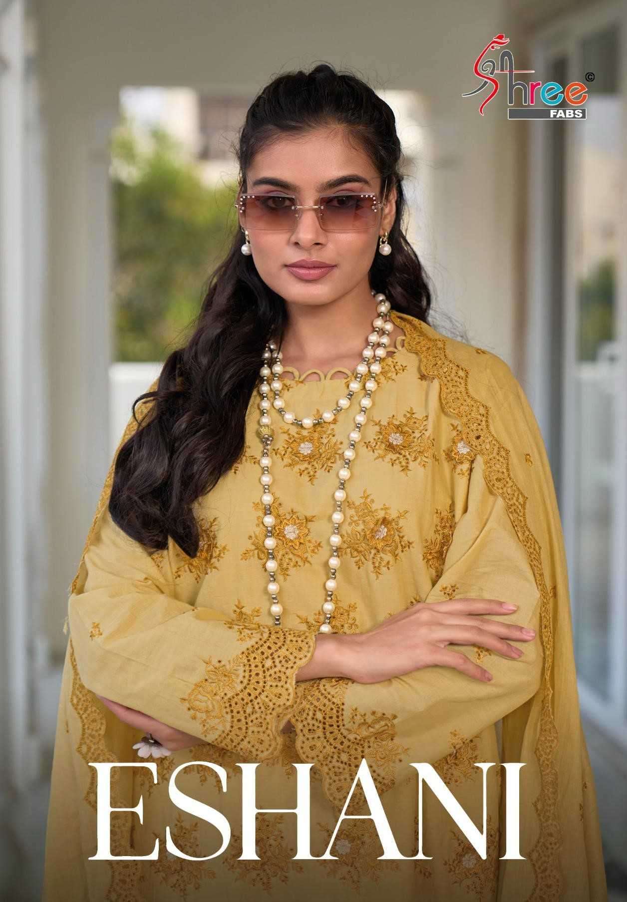 shree fab eshani series 1001-1004 cambric lawn suit