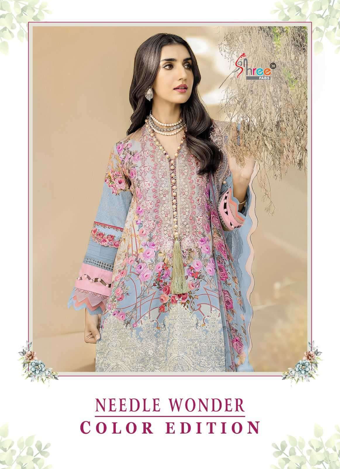 shree fab needle wonder color edition series 3501-3504 pure cotton suit