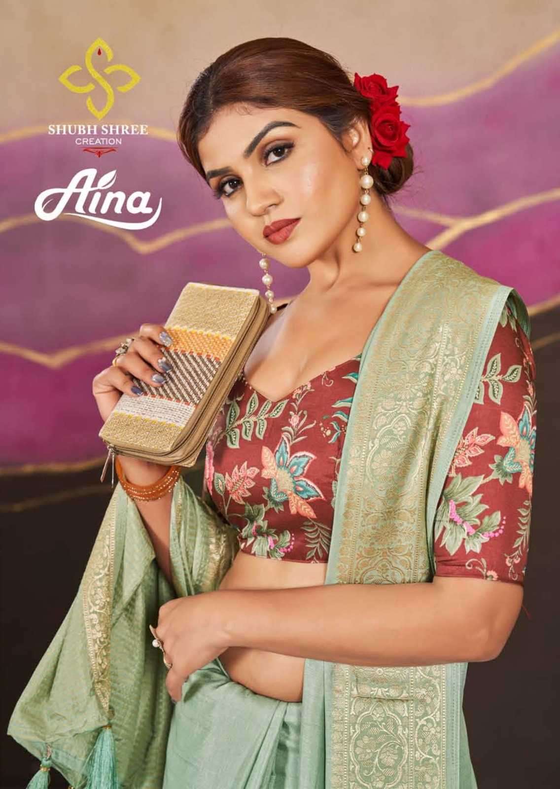 shubh shree creation aina series 1001-1010 fancy saree