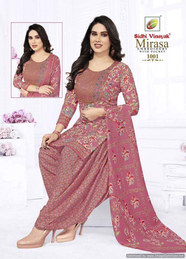 Sidhi Vinayak Mirasa Vol-1 series 1001-1012 Indo Cotton readymade suit 
