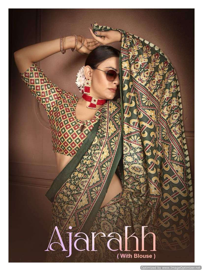 SMC Ajarakh series 1001-1020 Block Print Cotton Sarees