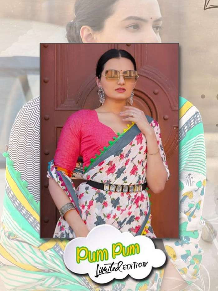 SMC Dumdum series 5001-5004 Pure Mulmul Cotton saree