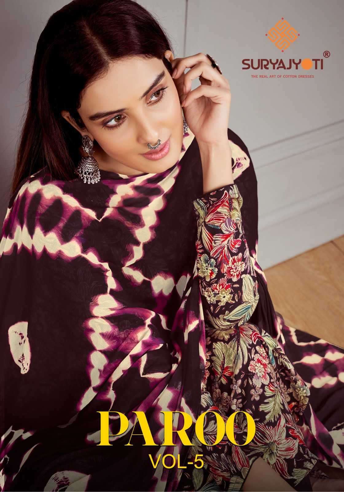 suryajyoti paroo vol 5 series 5001-5008 rayon suit 
