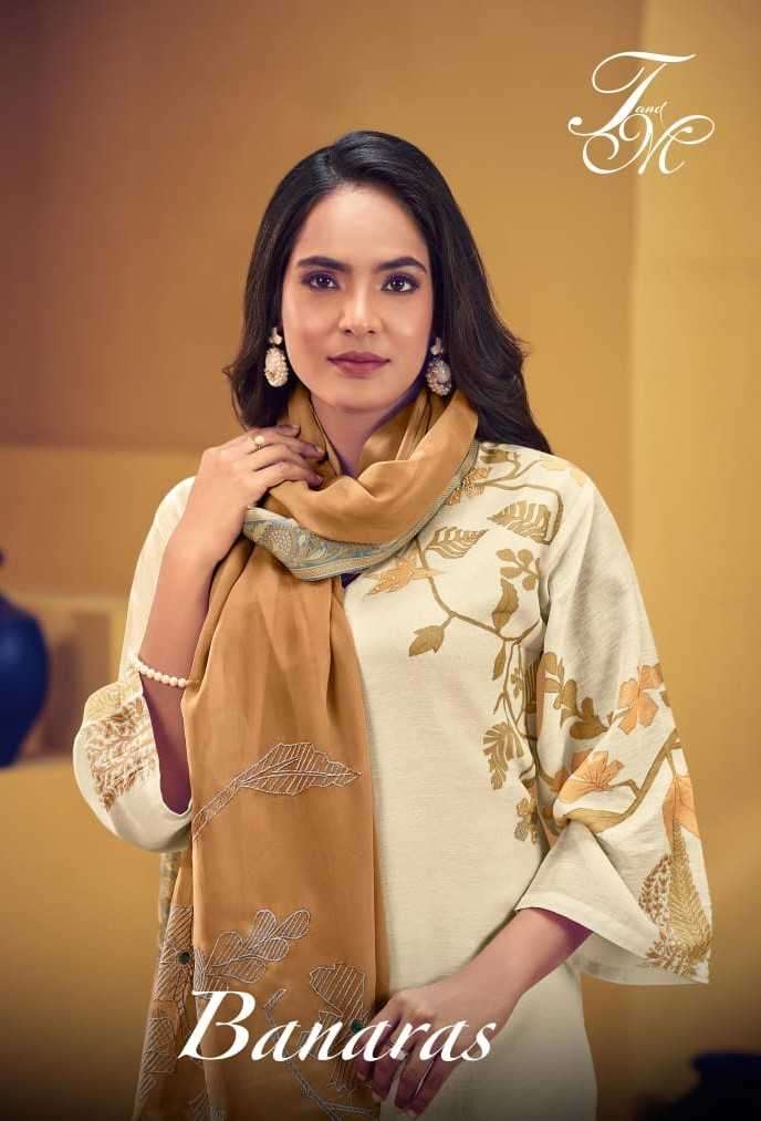 t&m banaras murillo digital print handwork suit 