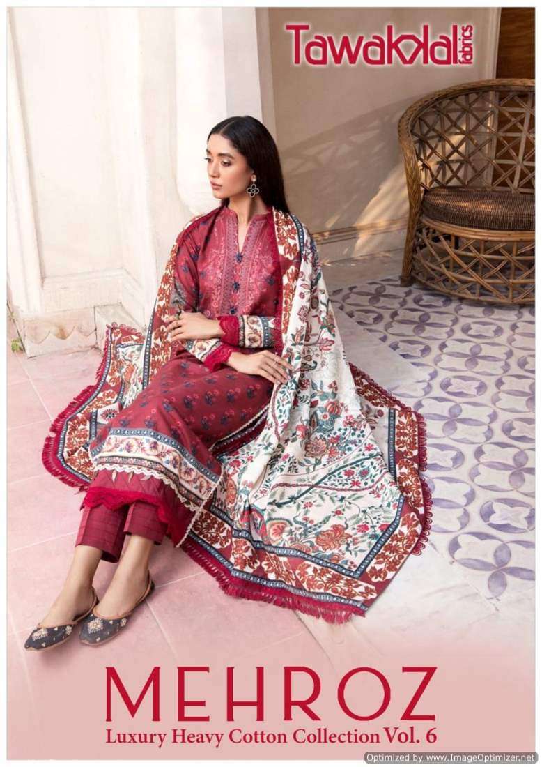 Tawakkal Mehroz Vol-6 series 51-60  Pure Cotton suit