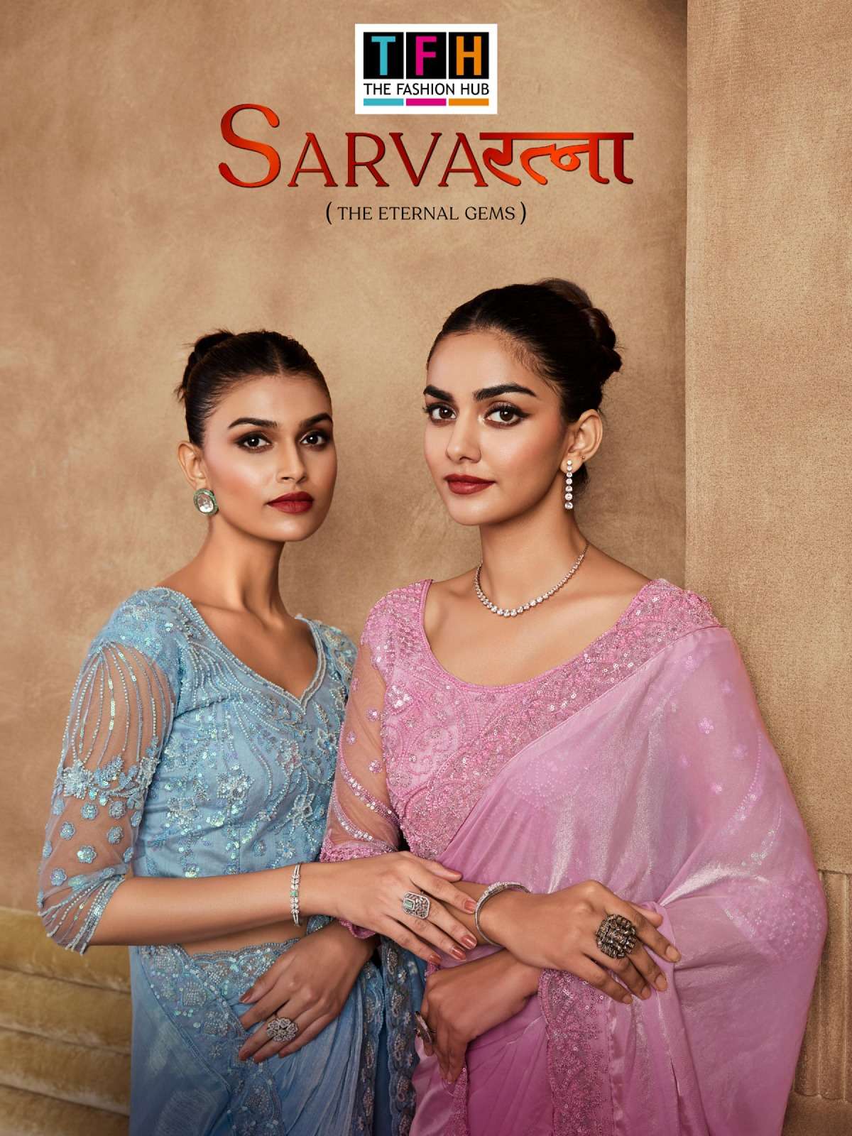 tfh SARVARATNA designer soft satin silk saree