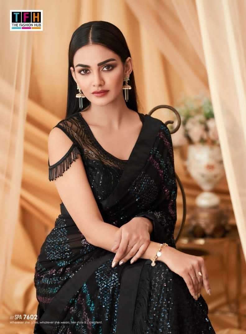 tfh sparkle vol 4 nx fancy georgette saree