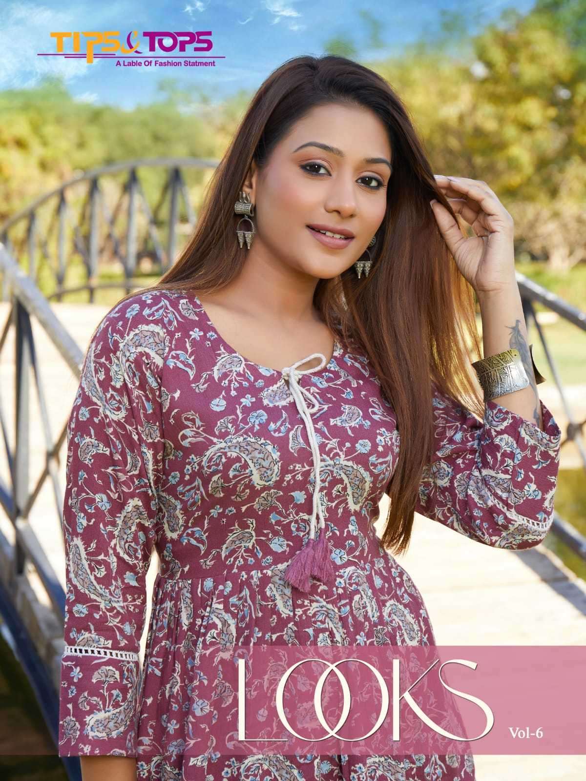 tips & tops looks vol 6 series 6001-6006 Heavy Reyon kurti