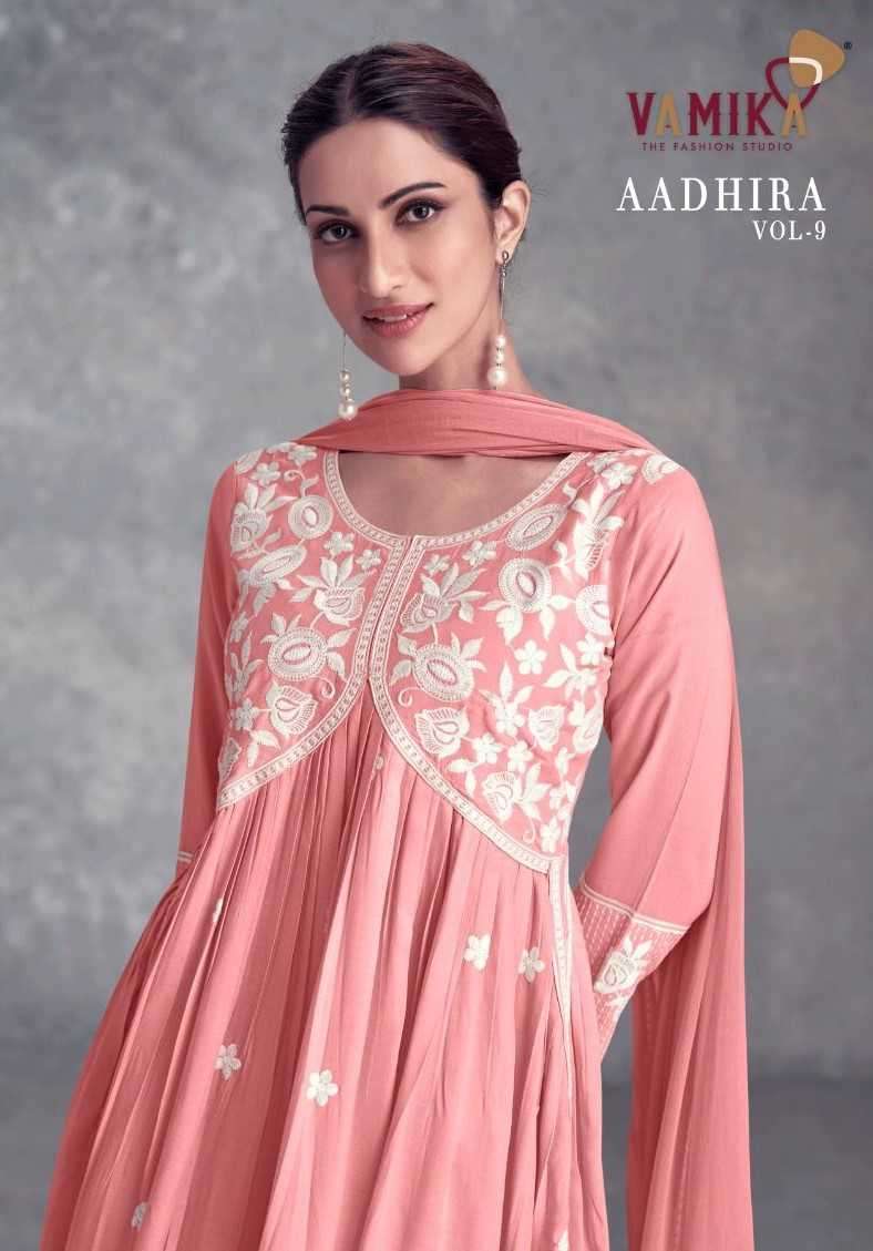 vamika aadhira vol 9 series 1111 Pure Reyon Viscose readymade suit 