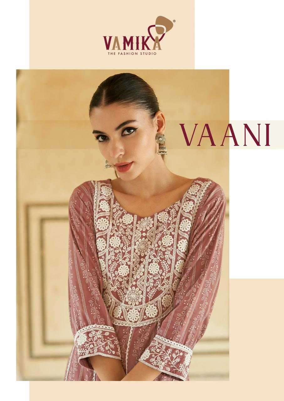 vamika vaani series 1301 Viscos Table Print Reyon kurti with pant 