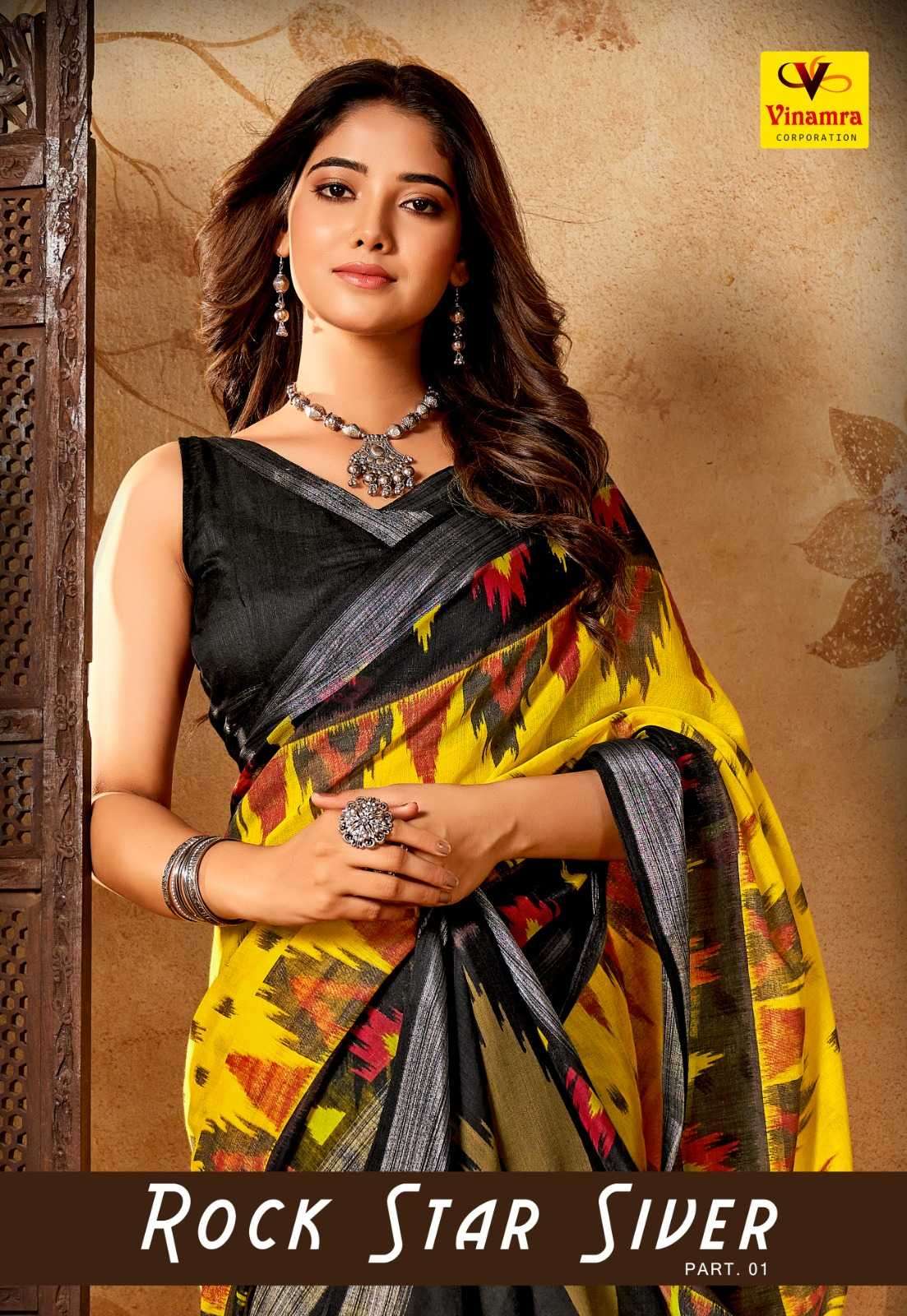 vinamra rock star silver vol 1 series 6101-6108 fancy saree